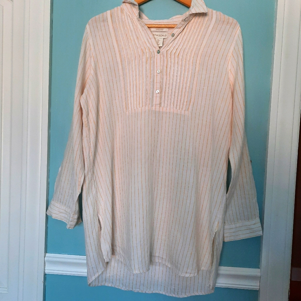 Linen long-sleeve tunic by Cynthia Rowley sz L